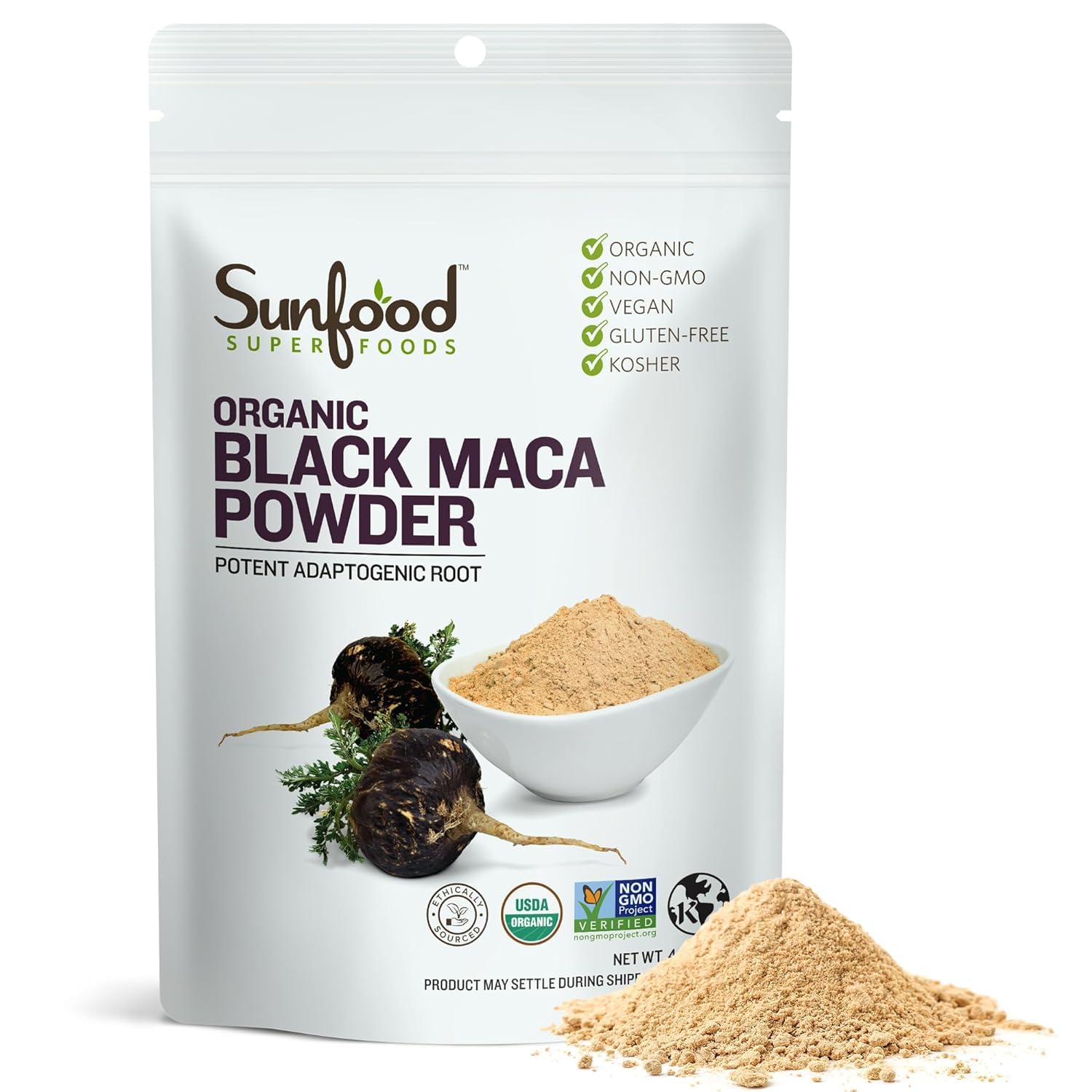 Sunfoods Superfoods Organic Black Maca Powder - Black Maca Root Powder, Black Sunfood
