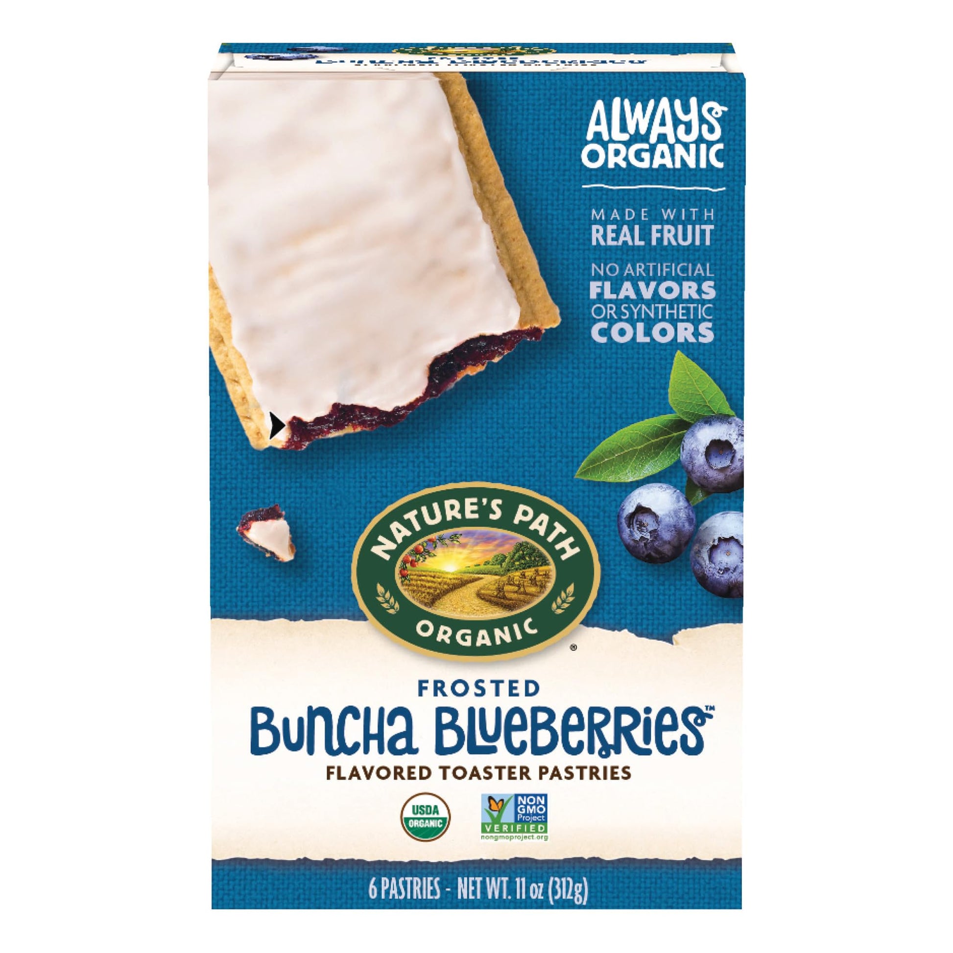 Nature's Path Organic Frosted Buncha Blueberries Toaster Pastries 11 oz