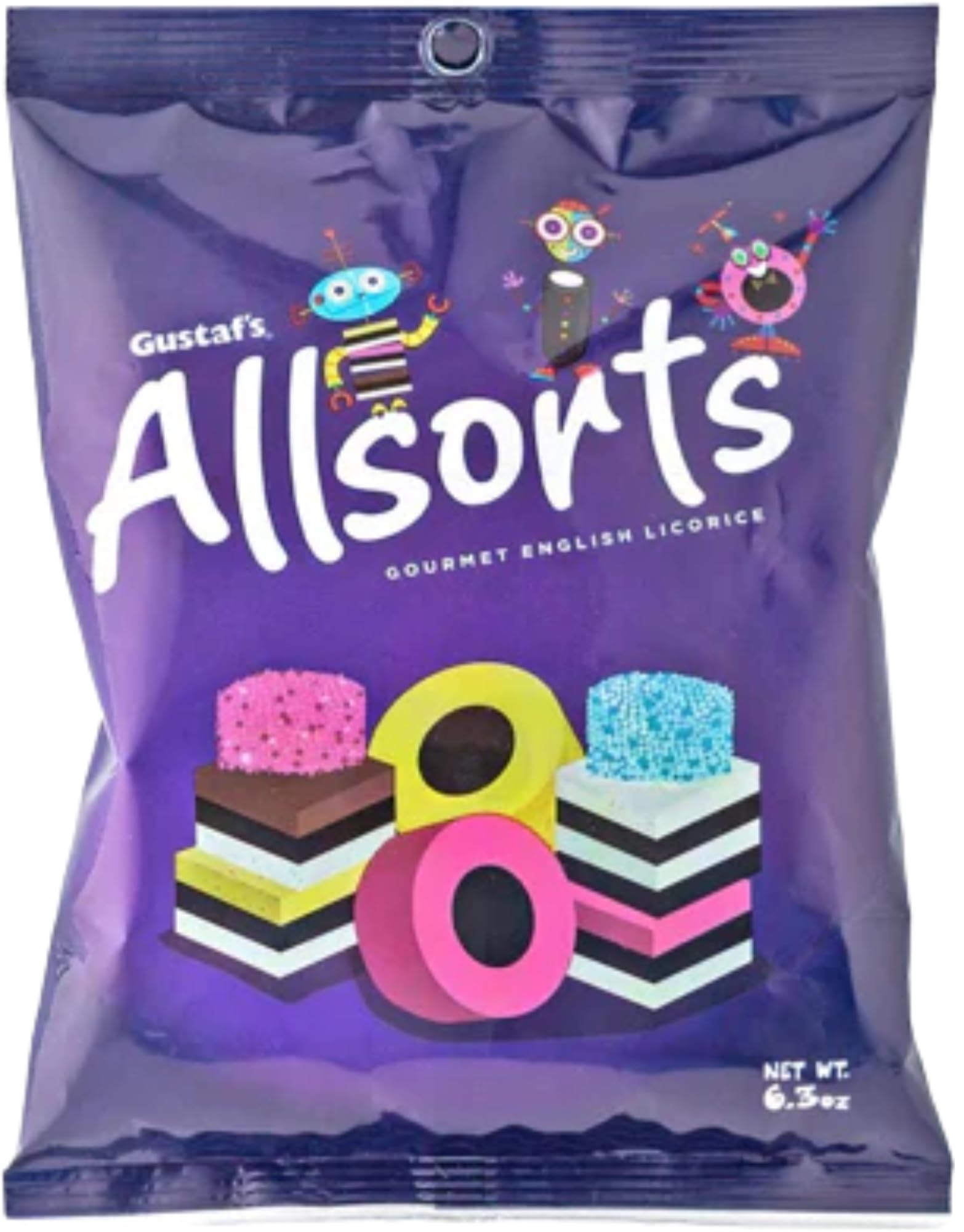 Gustaf's Allsorts Gourmet English Licorice Natural Color & Flavors 6.3 Oz (Pack of 3)
