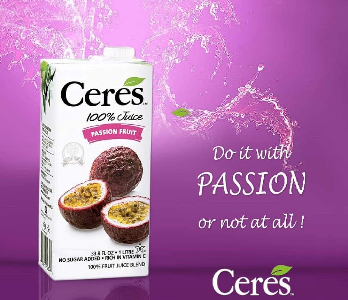 Ceres 100 All Passion Fruit Ceres 100% All Natural Pure Fruit Juice Blend 33.8 FL OZ