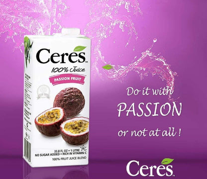 Ceres 100 All Passion Fruit Ceres 100% All Natural Pure Fruit Juice Blend 33.8 FL OZ