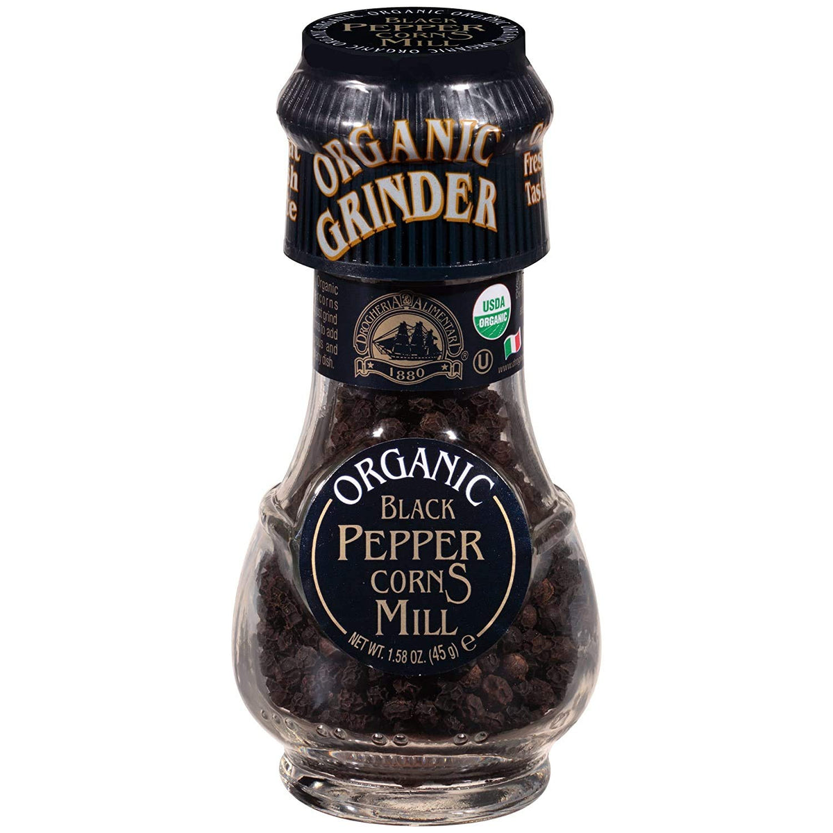 Drogheria & Alimentari Black Peppercorn Spice Grinder, 1.58 oz (Pack of 3) Drogheria & Alimentari