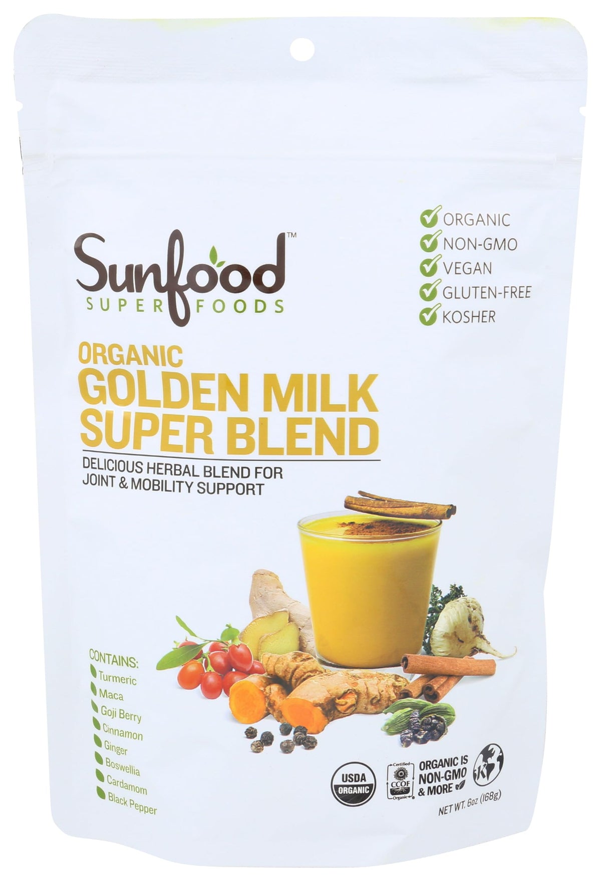 Sunfood Organic Golden Milk Super Blend, 6 oz Sunfood Superfoods