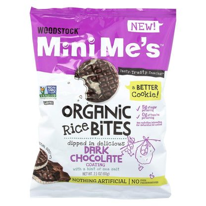 Woodstock Organic Mini Mes Rice Bites Dark Chocolate Sea Salt 2.1 oz 8 Count