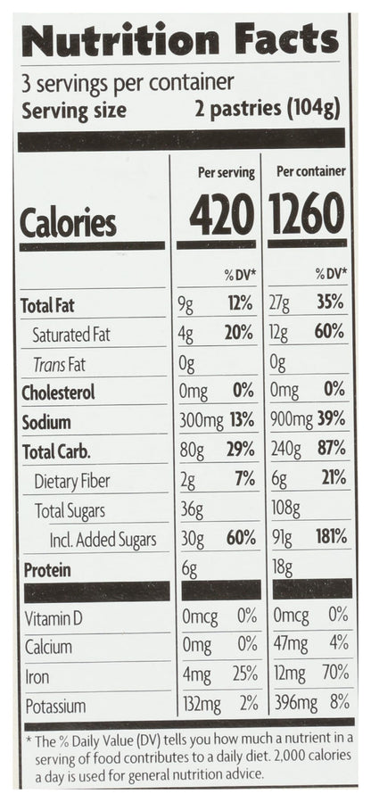Nature's Path Toaster Pastries Strawberry Un Frosted 6 ct