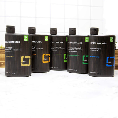 Every Man Jack 2-in-1 Thickening Shampoo and Conditioner Coconut Aloe Tea Tree Oil Naturally Derived Twin Pack