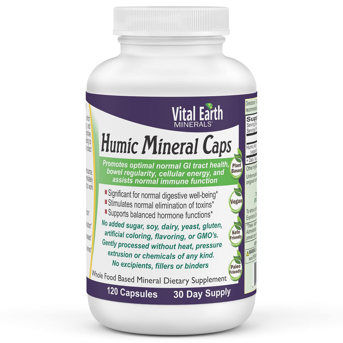 Vital Earth Minerals Humic Minerals Capsules, 70+ Trace Minerals, 120 Count Vital Earth Minerals