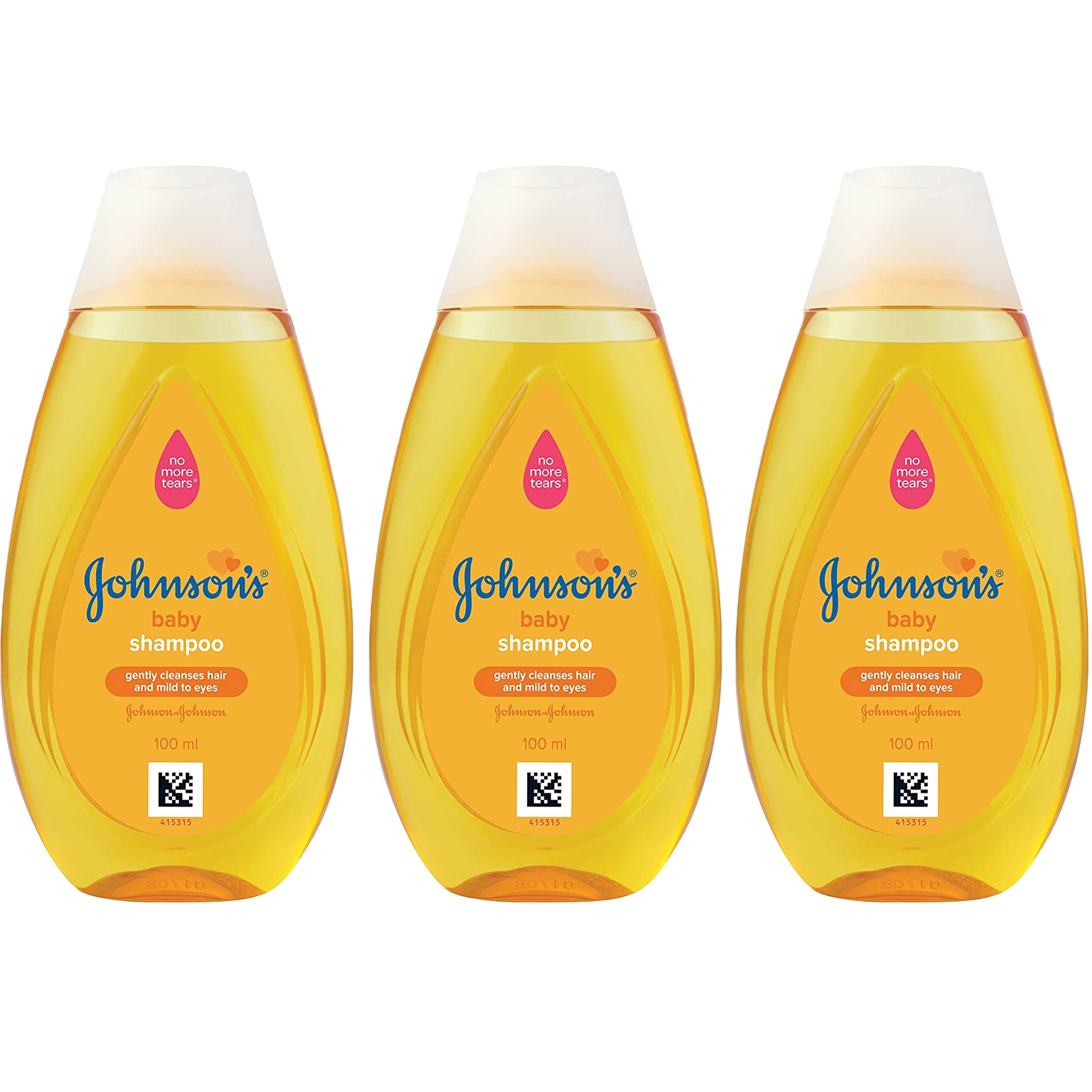 Johnson's Baby Travel Shampoo (Pack of 3) 3.38 oz Tear-Free Mild Gentle for Babies Toddlers Kids Free of Parabens Phthalates Sulfates Dyes