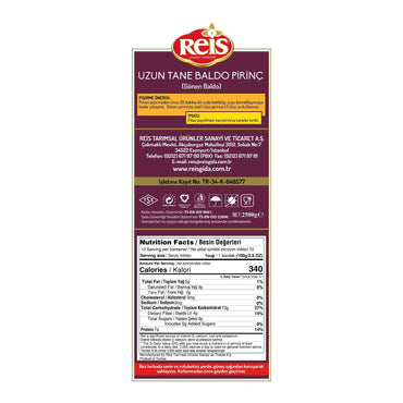 Reis Baldo Rice Long Grain White Rice Natural Cereal 2500g