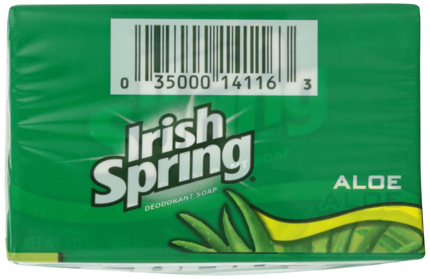 Irish Spring Deodorant Bath Bar Aloe 3 Count 3.75 Ounce