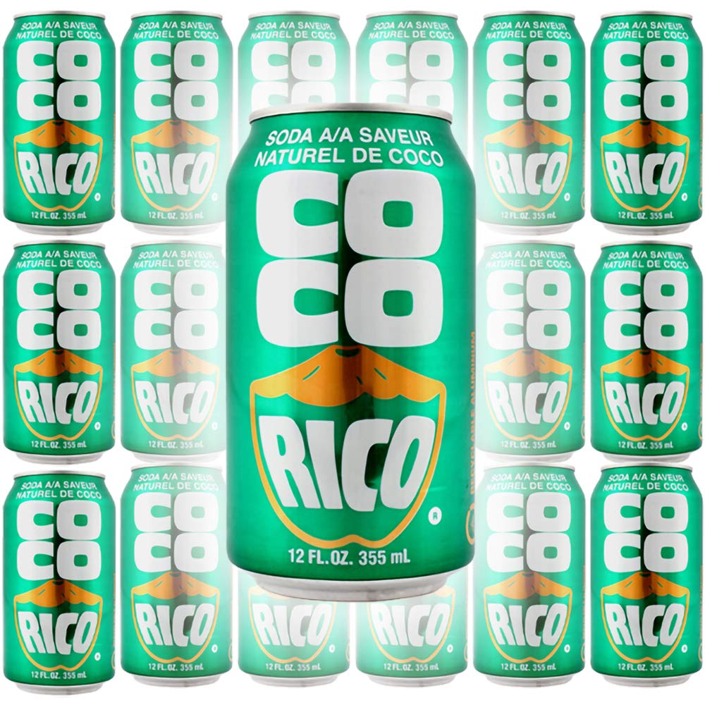 Coco Rico Coconut Soda, 12 oz Cans (Pack of 18, 216 fl oz Total) Coco Rico
