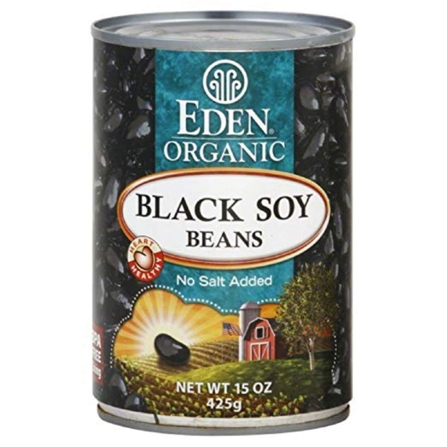 Eden Foods Organic Black Soy Beans No Salt Added 15 oz (Pack of 2)