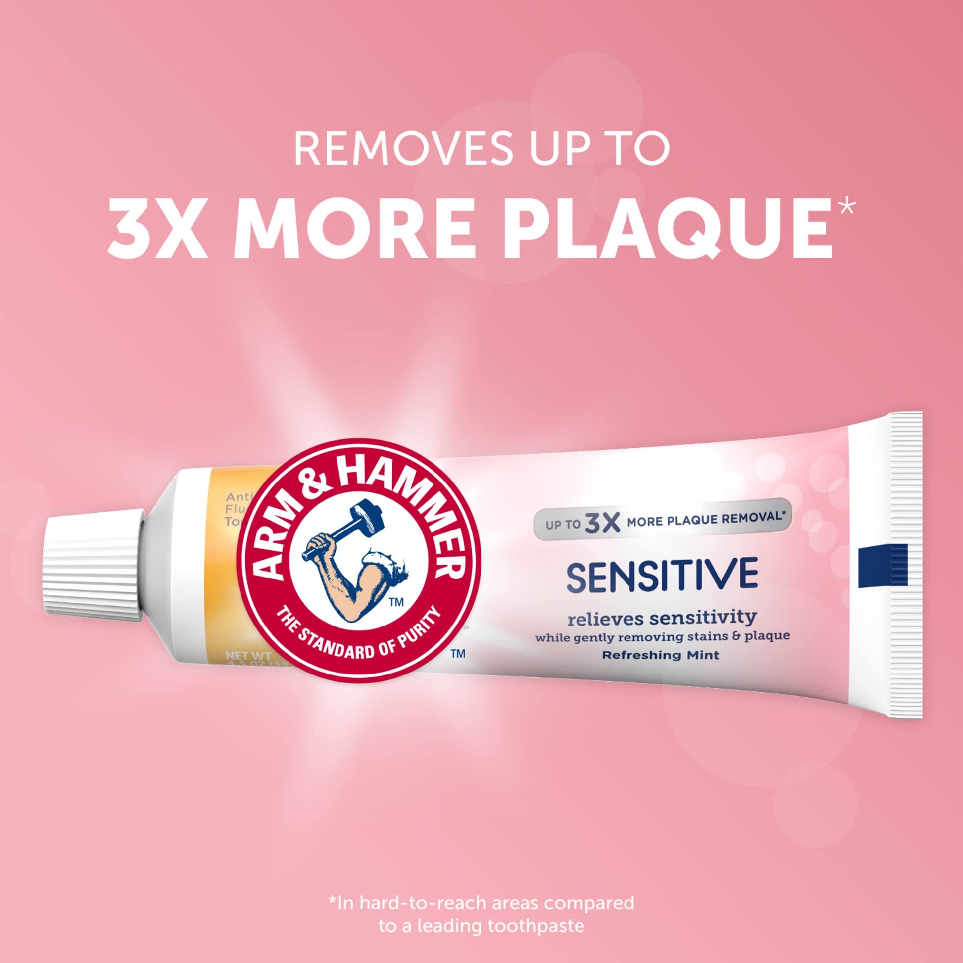 Arm & Hammer Sensitive Toothpaste Refreshing Mint Relieves Sensitivity 4.5 Ounce (Pack of 12)