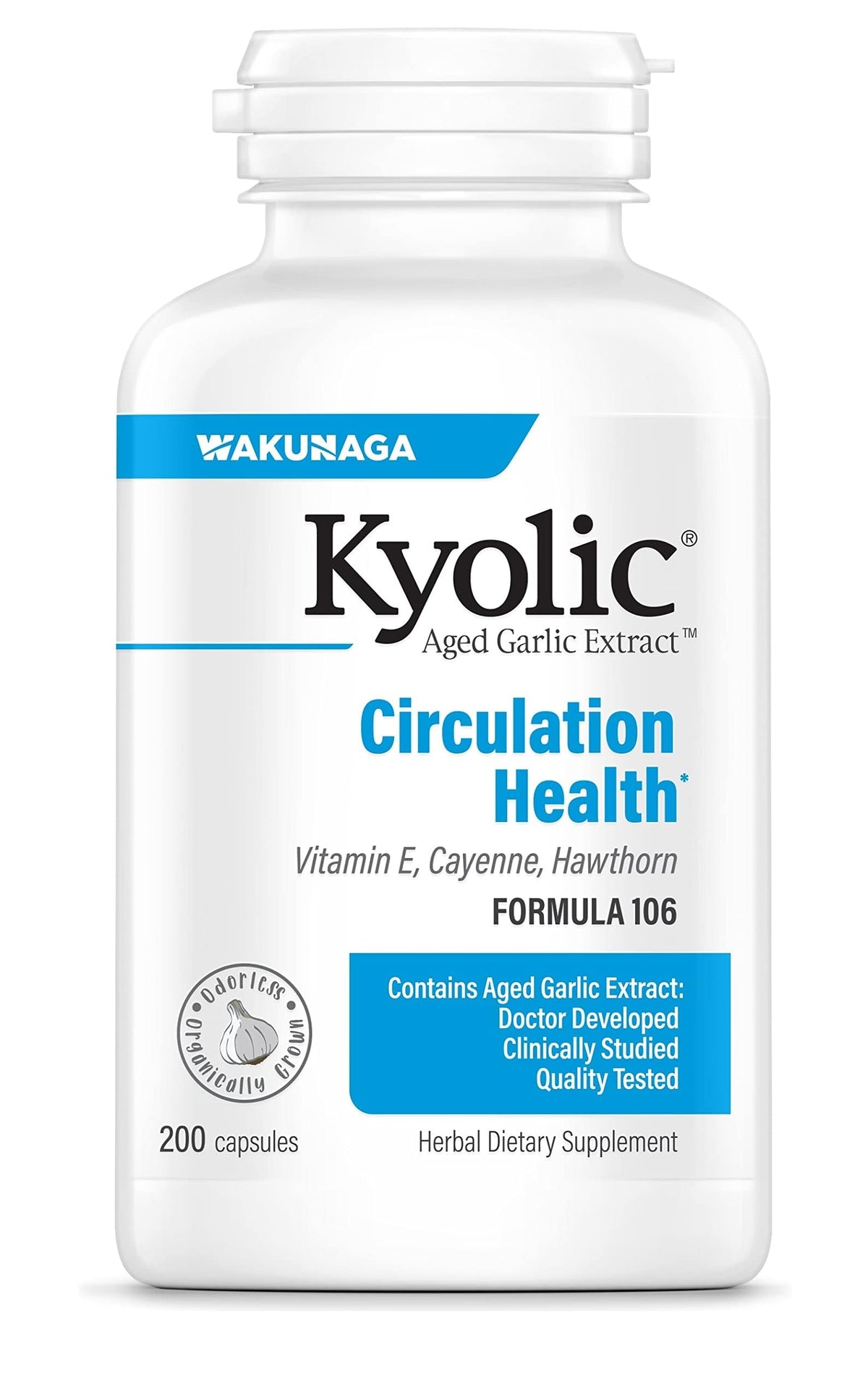 Kyolic Aged Garlic Extract Circulation Health\* Formula 106, 200 Capsules Kyolic