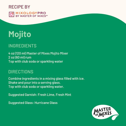 Master of Mixes Mojito Drink Mix Ready To Use Bottle 59.2 1.75 Liter