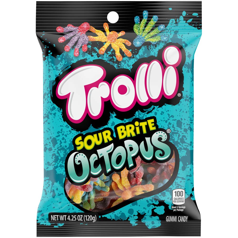 Trolli Sour Brite Octopus Sour Gummy Candy, 4.25 oz Trolli