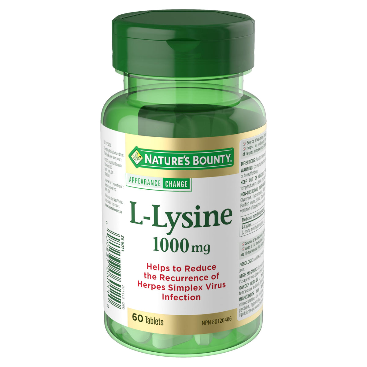 Nature's Bounty L-Lysine - 1000 mg - 60 Tablets Nature's Bounty