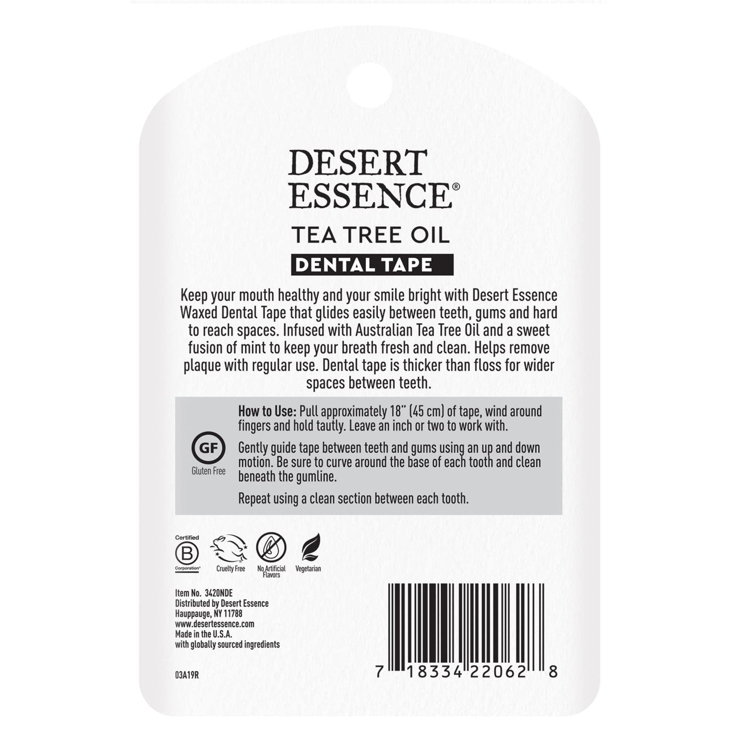 Desert Essence Tea Tree Oil Dental Tape 30 Yards Naturally