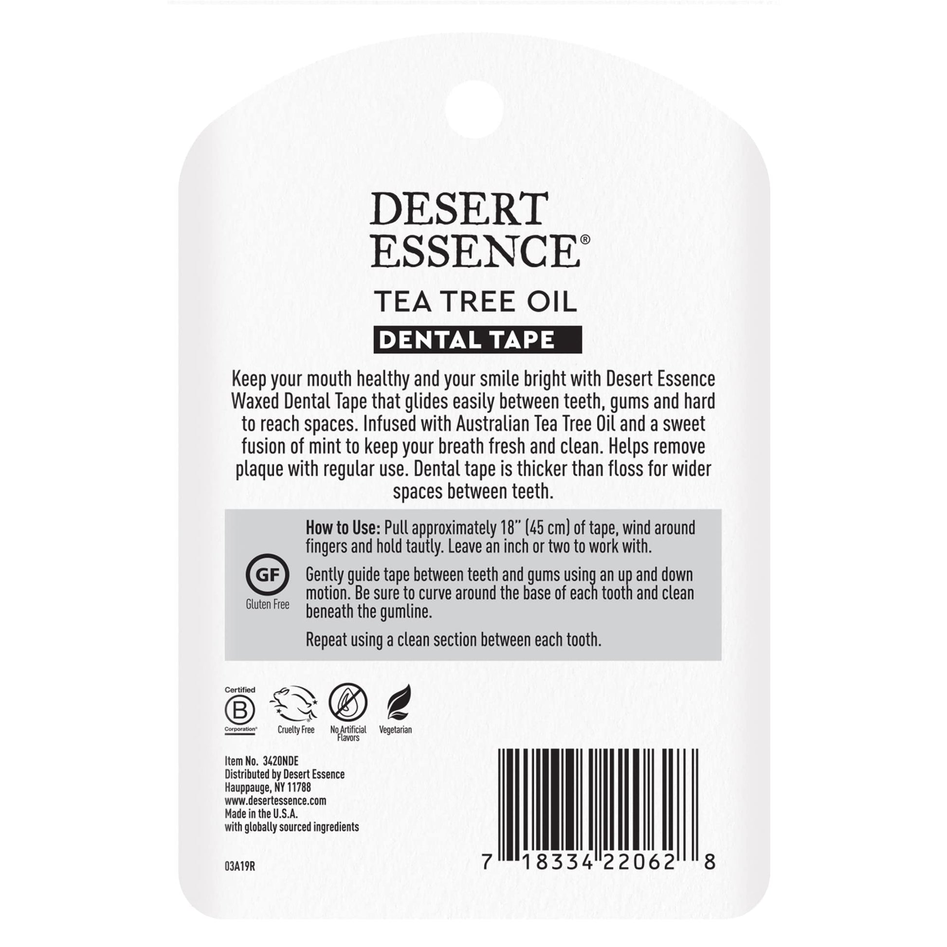 Desert Essence Tea Tree Oil Dental Tape 30 Yards Naturally