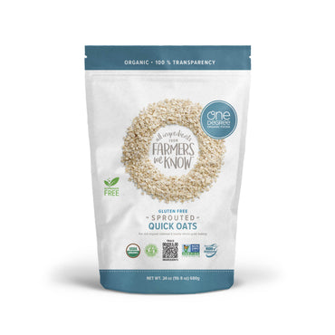 One Degree Organic Foods Sprouted Quick Oats USDA Organic Non-GMO Gluten Free 24 oz. (Pack of 4)