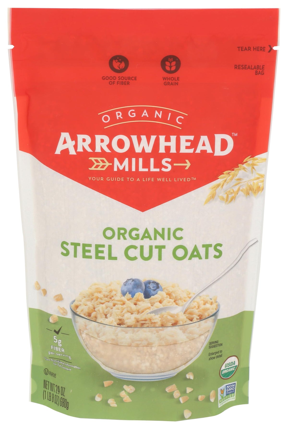 Arrowhead Mills, Oats Steel Cut Gluten Free Organic, 24 oz Arrowhead Mills