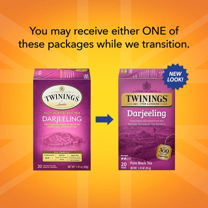 Twinings Darjeeling Tea A Delicate Dry Black Tea Sophisticated 20 Count