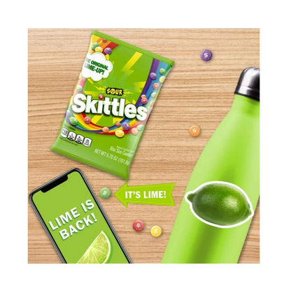 Skittles Sours Candy (Pack of 2) Sour Outside Sweet Inside Bite Size Strawberry Grape Orange Lemon Lime