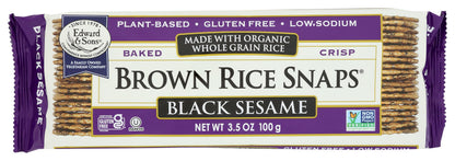 Edward & Sons Brown Rice Snaps Black Sesame Flavor Organic 3.5 oz