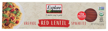Explore Cuisine Organic Red Lentil Spaghetti High in Plant Based 8 oz