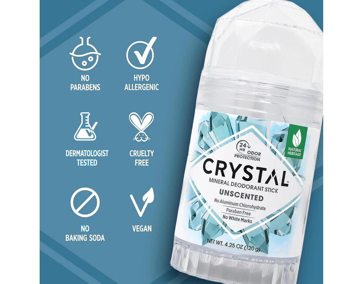 Crystal Essence Mineral Deodorant Stick Unscented 4.25 oz