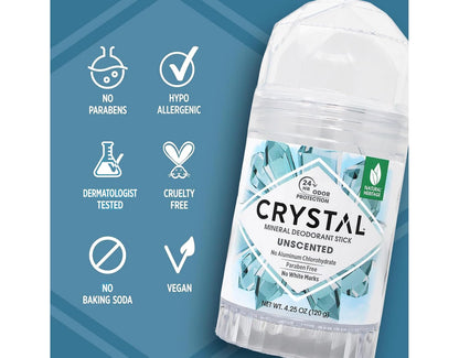 Crystal Essence Mineral Deodorant Stick Unscented 4.25 oz