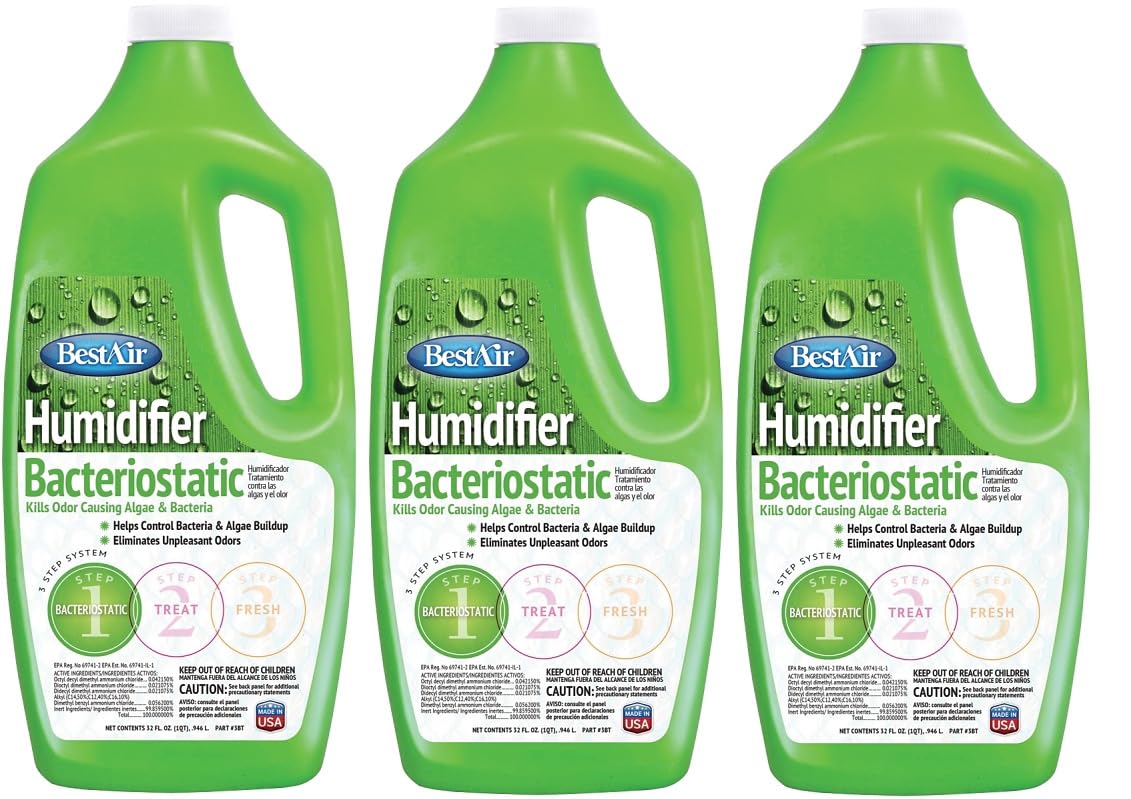 BestAir 3BT Humidifier Bacteriostatic Water Treatment, 32 fl oz (Pack of 3) BestAir