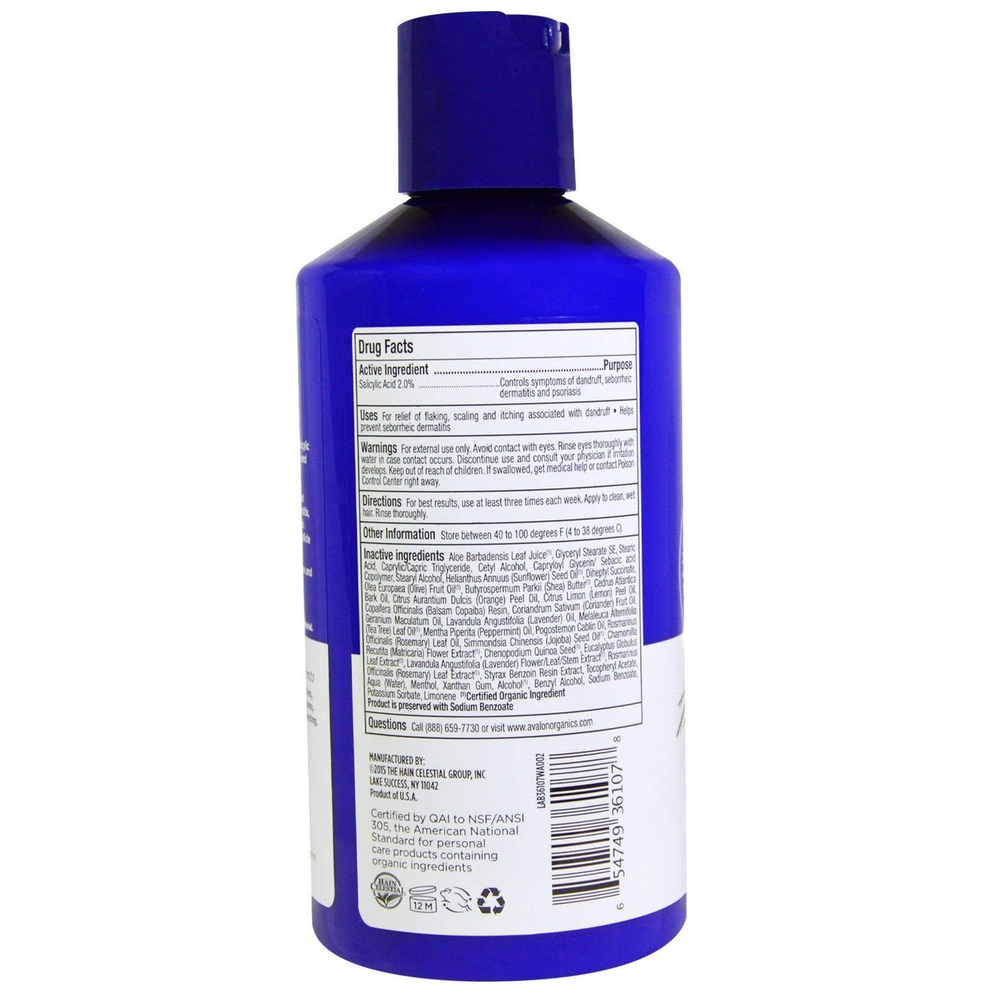 Avalon Organics Aloe Vera Tea Tree Anti Dandruff Shampoo and Anti Dandruff Conditioner Bundle 14 fl. oz