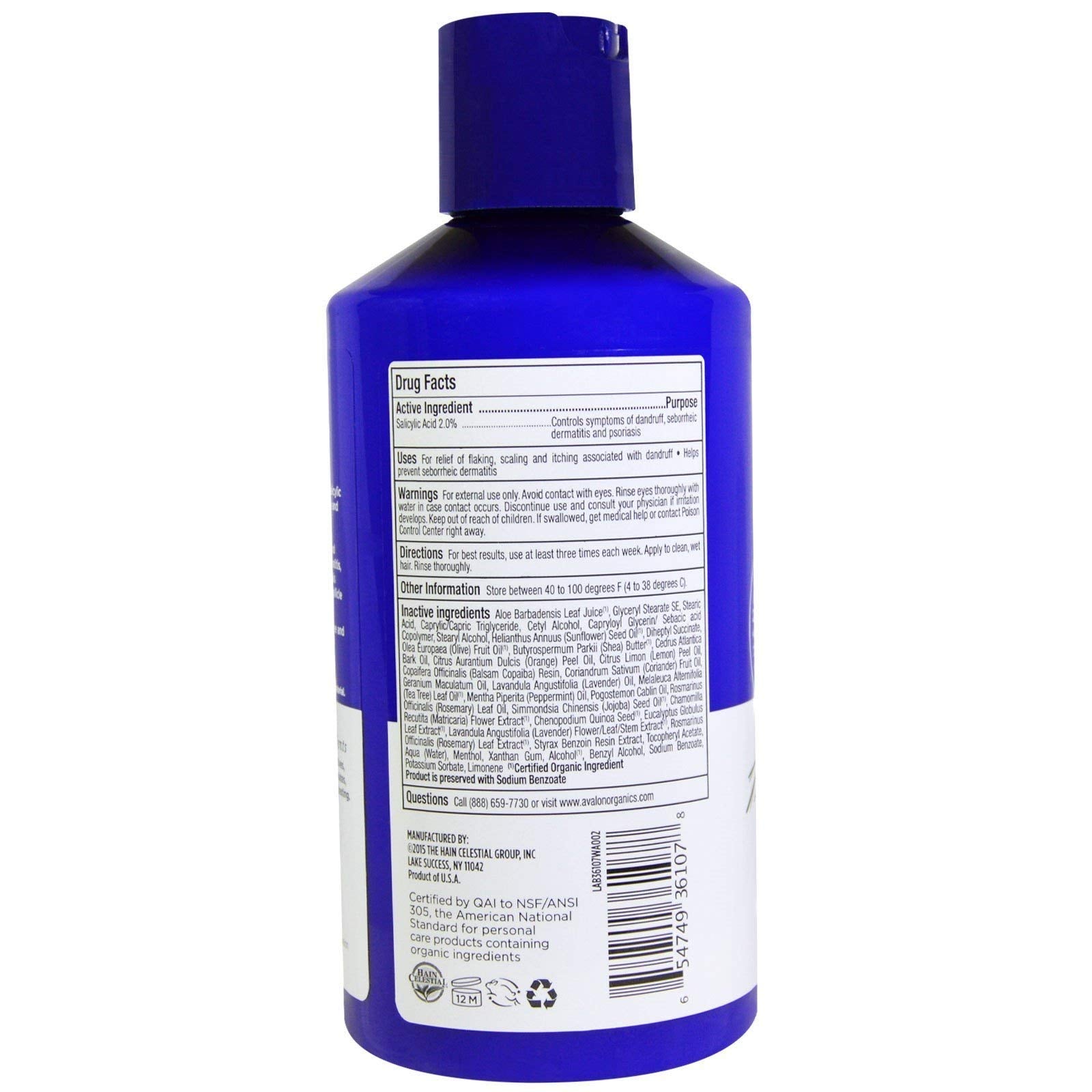 Avalon Organics Aloe Vera Tea Tree Anti Dandruff Shampoo and Anti Dandruff Conditioner Bundle 14 fl. oz