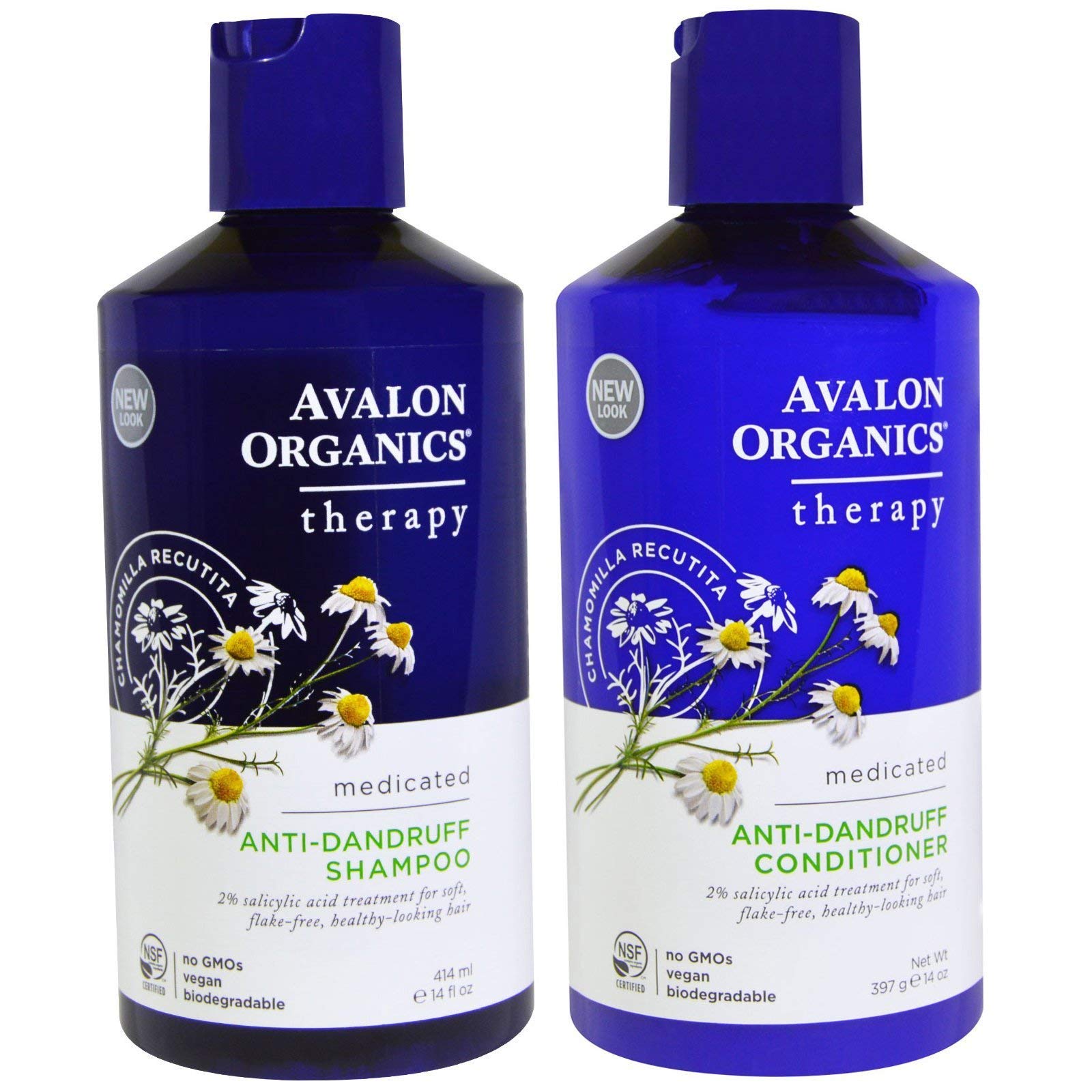 Avalon Organics Aloe Vera Tea Tree Anti Dandruff Shampoo and Anti Dandruff Conditioner Bundle 14 fl. oz
