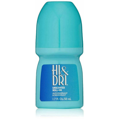Hi and Dri Antiperspirant Roll-On Unscented 1.7 Ounce (Pack of 6)