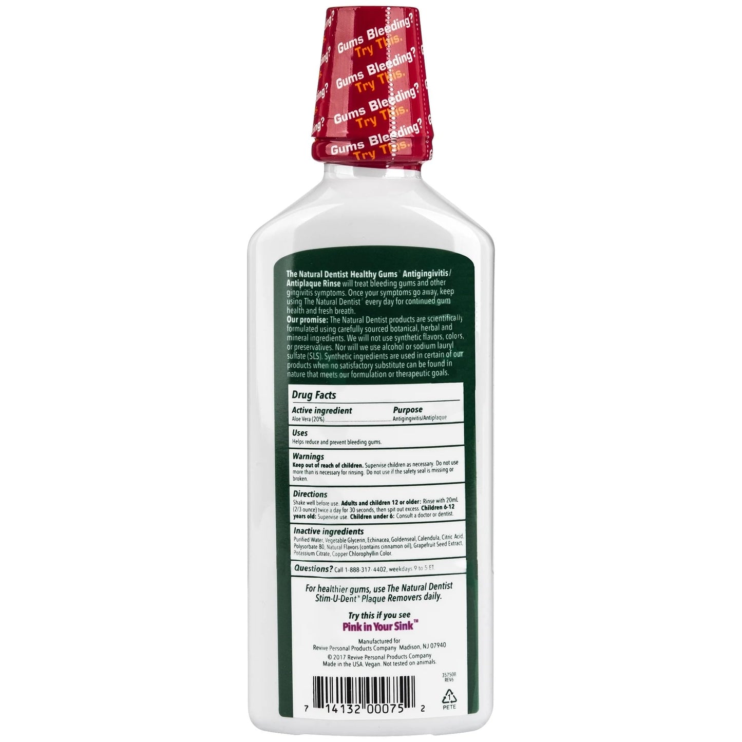 The Natural Dentist Healthy Gums Mouth Rinse Peppermint 16 oz Multi-Pack