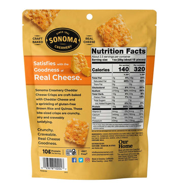 SONOMA CREAMERY Cheddar Crisps 2.25 OZ