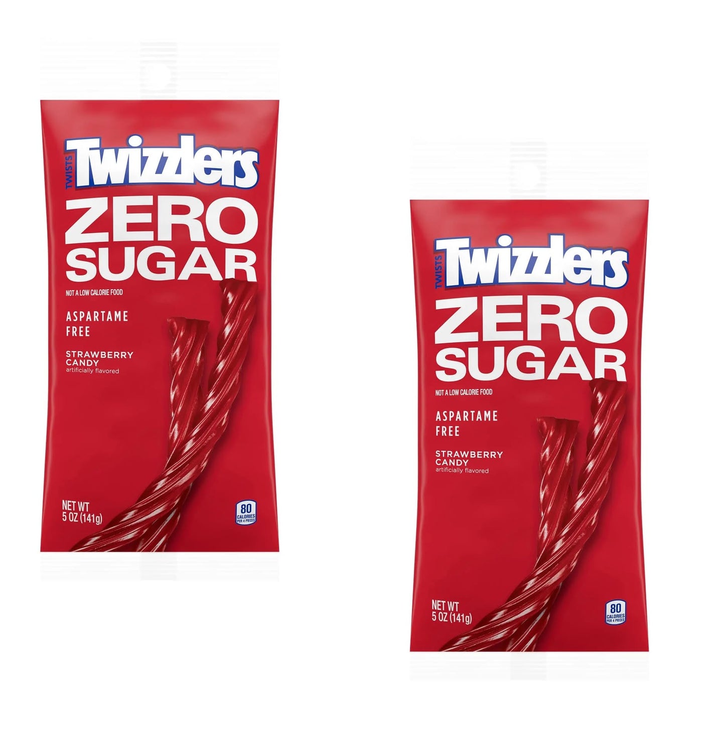 Twizzlers Zero Sugar - Strawberry Candy - (Pack of 2) - Delicious Tasting Twizzlers