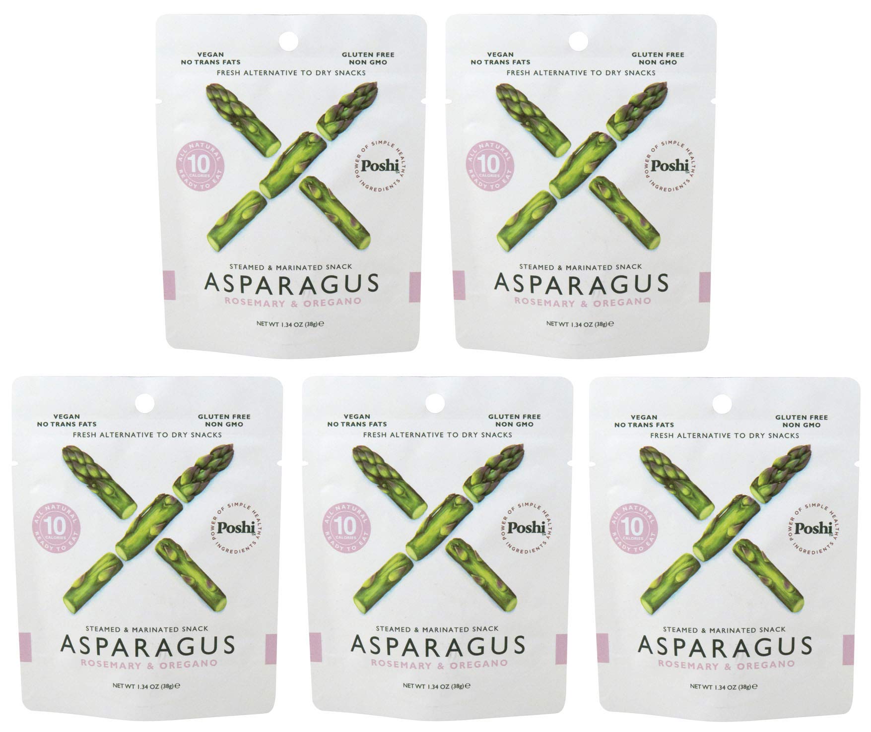 Poshi Marinated Snack Gluten Free Non Snack Each Asparagus 1.34 oz (Pack of 5)