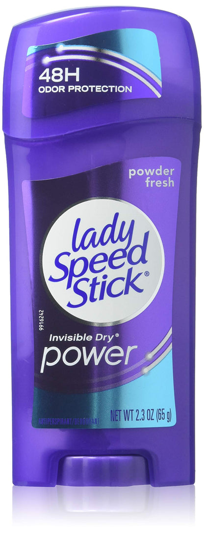 Lady Speed Stick Deodorant 2.3 Ounce Powder Fresh Invisi Dry 68ml (Pack of 2)