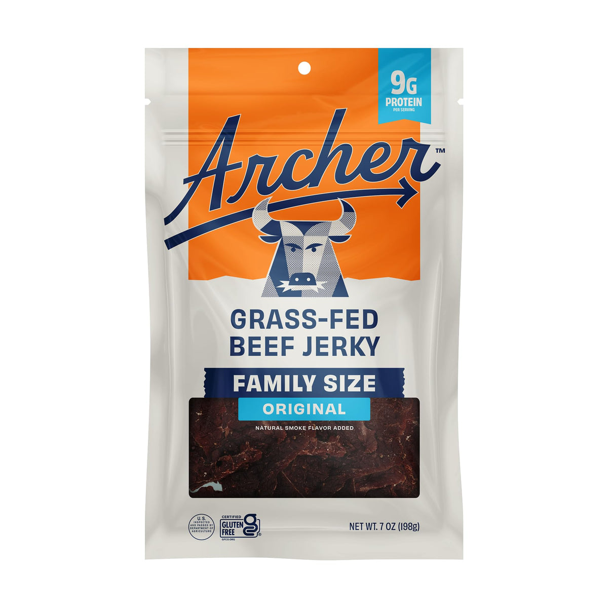 Archer Jerky Grass Fed Beef Jerky, Original, No Nitrates, Paleo - 7 oz Archer