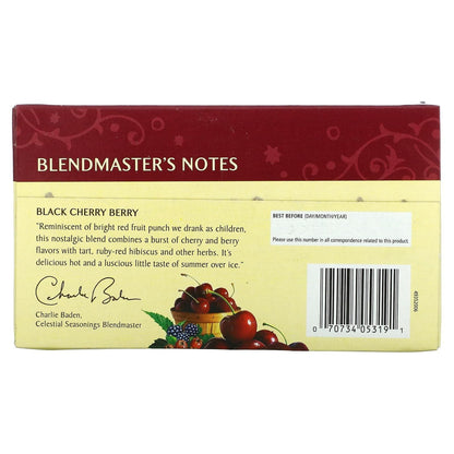 Celestial Seasonings Black Cherry Berry Tea 20 Count (Pack of 2) Tea Bags