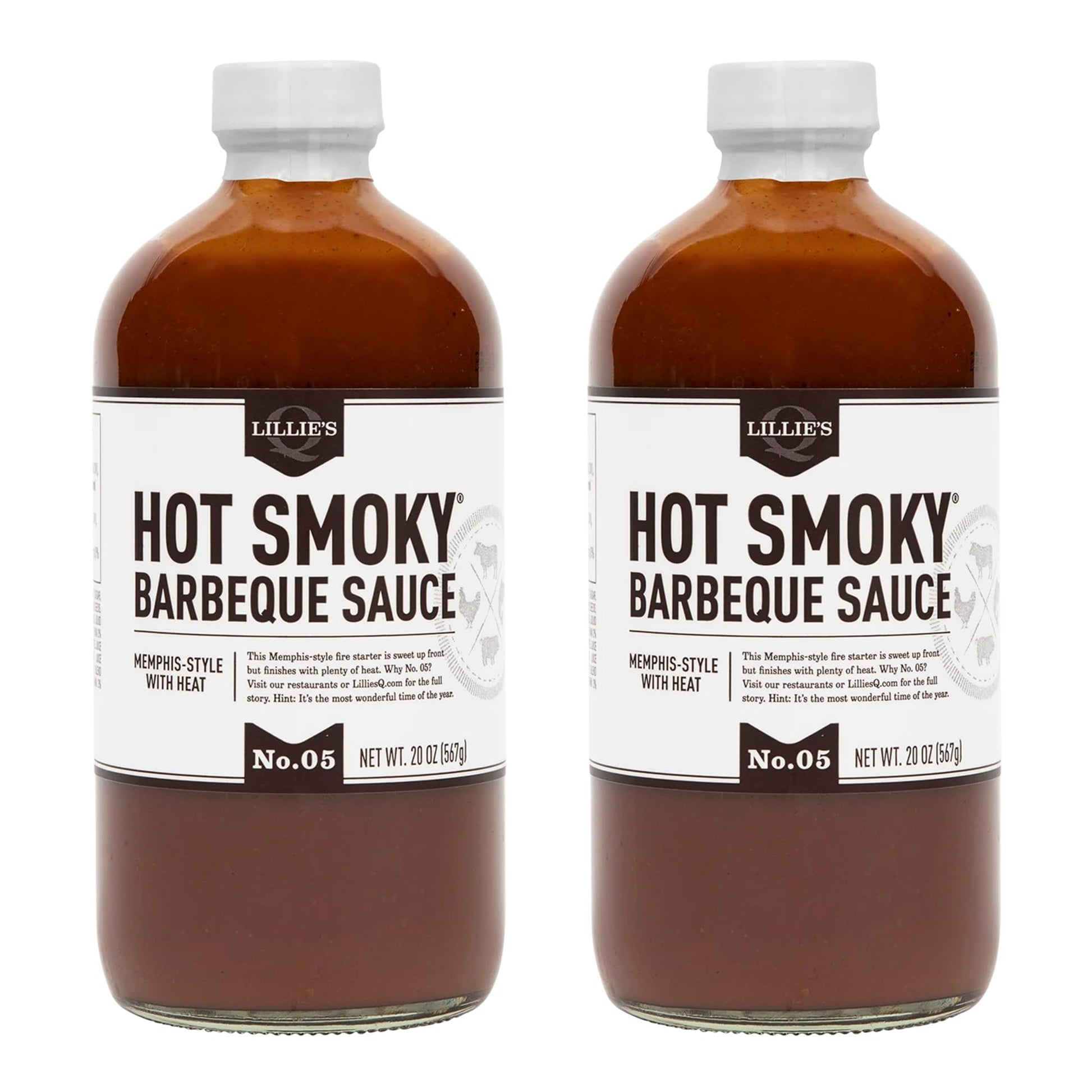 Lillie's Q Hot Smoky Barbecue Sauce, 21 oz (Pack of 2) Lillie's Q