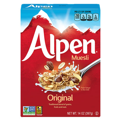 Alpen Original Muesli, Swiss Style Muesli Cereal, Whole Grain, Heart Healthy Alpen