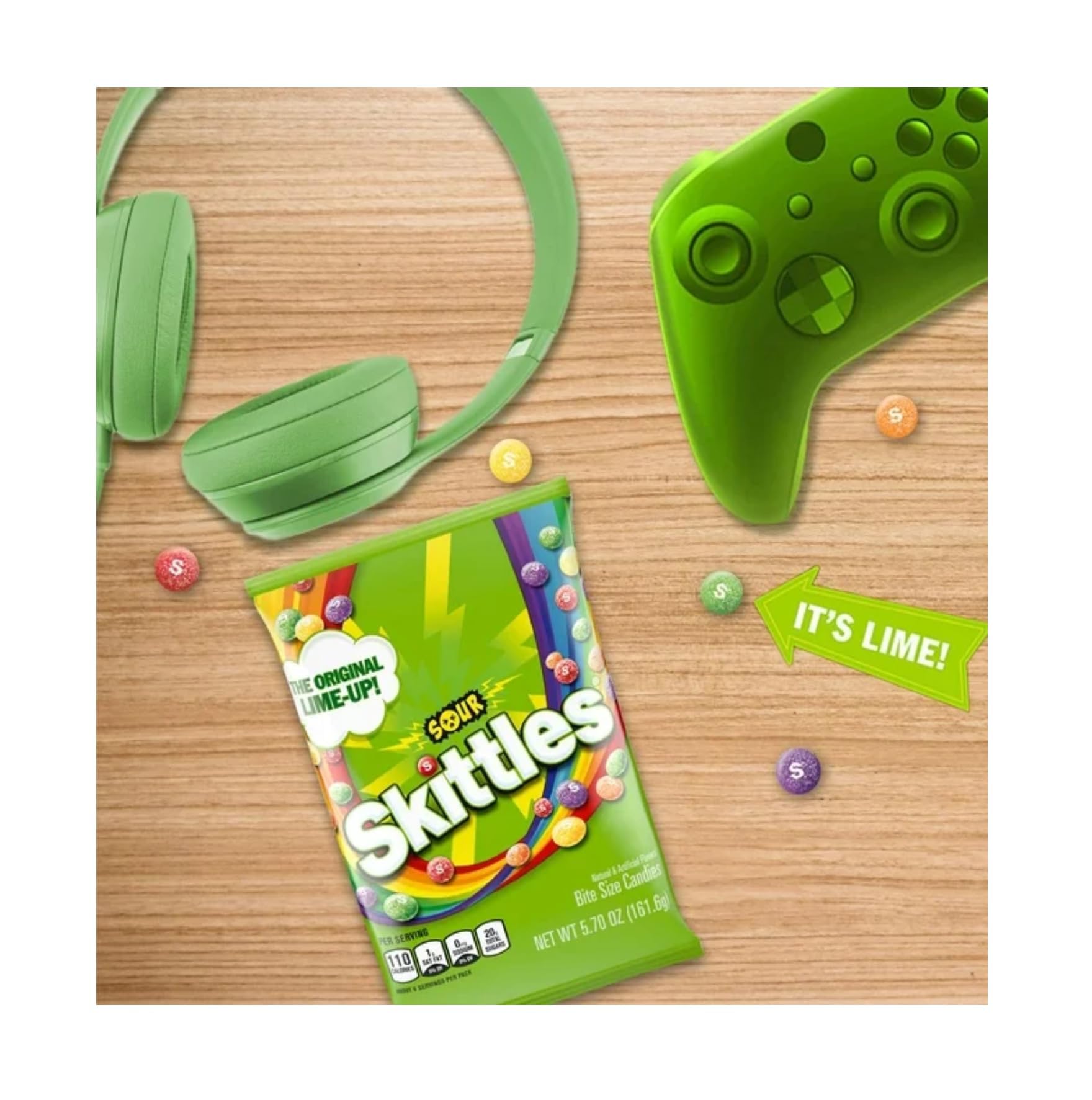 Skittles Sours Candy (Pack of 2) Sour Outside Sweet Inside Bite Size Strawberry Grape Orange Lemon Lime