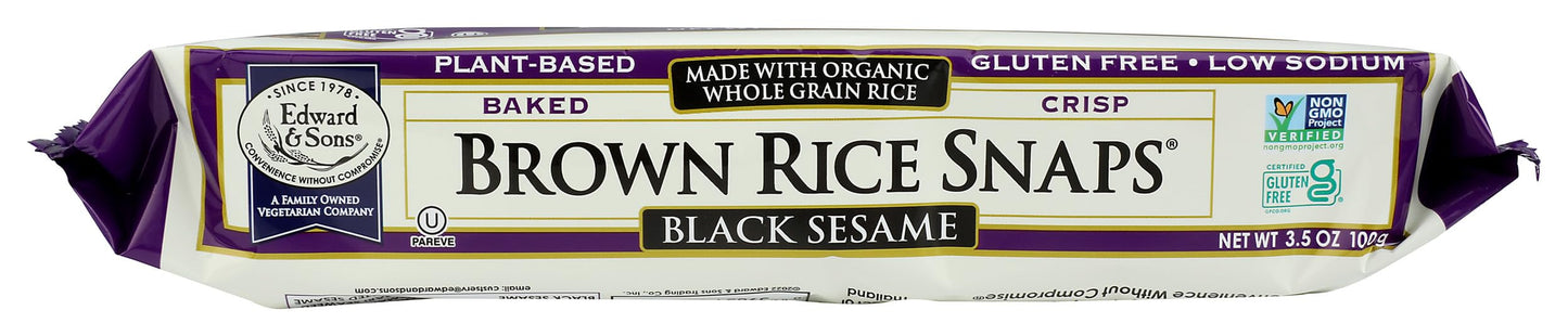Edward & Sons Brown Rice Snaps Black Sesame Flavor Organic 3.5 oz