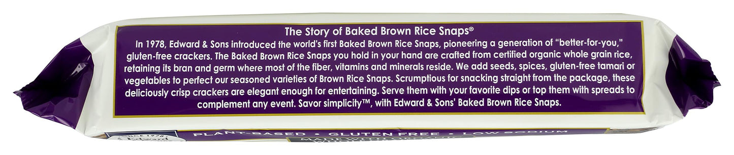 Edward & Sons Brown Rice Snaps Black Sesame Flavor Organic 3.5 oz
