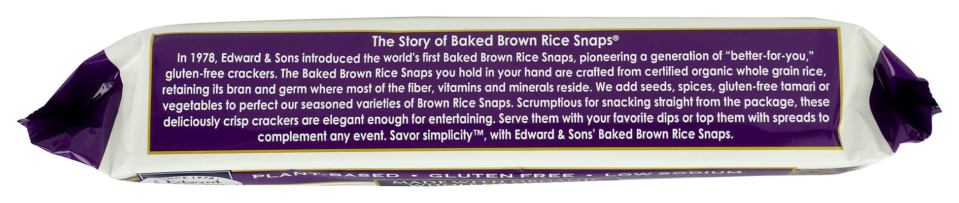 Edward & Sons Brown Rice Snaps Black Sesame Flavor Organic 3.5 oz