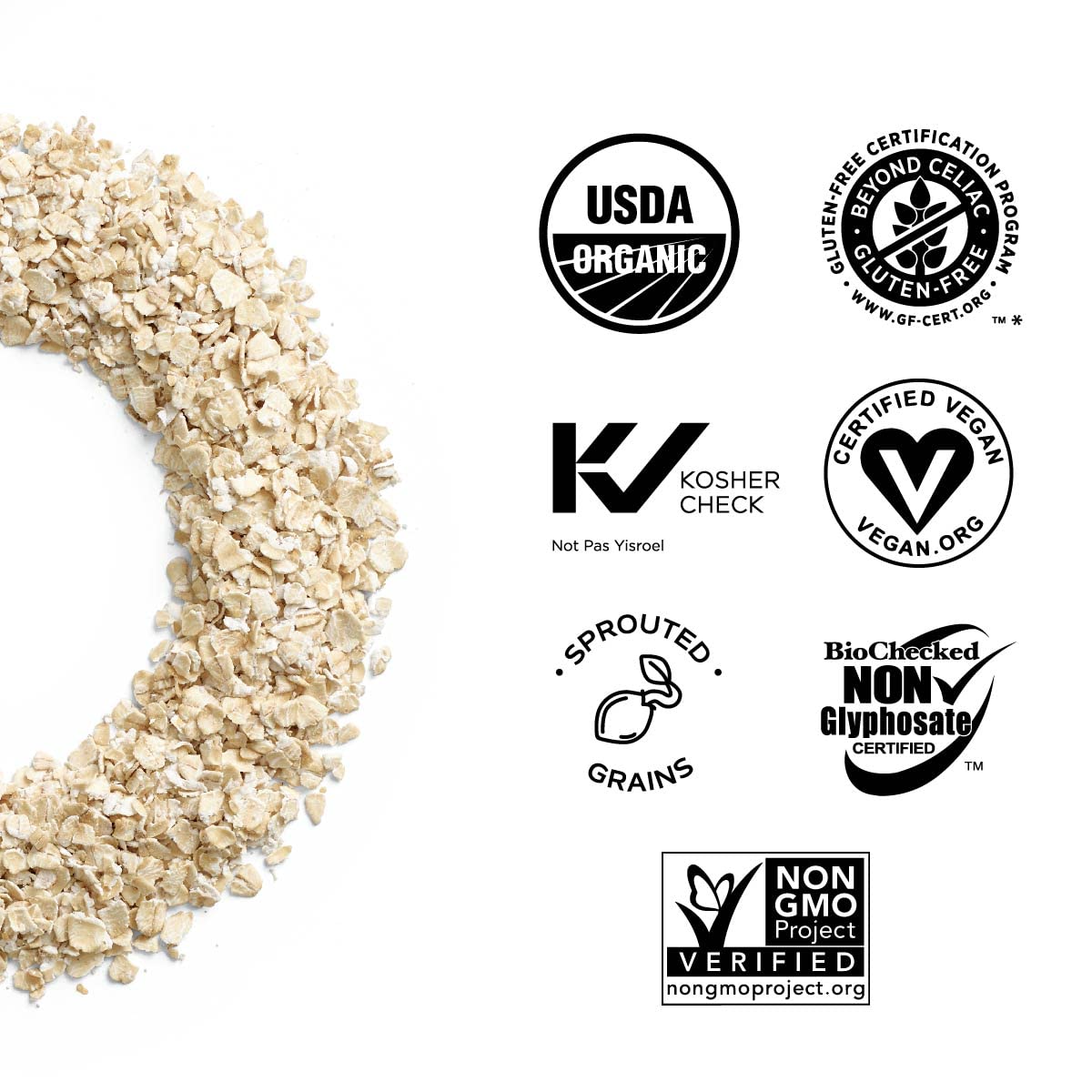 One Degree Organic Foods Sprouted Quick Oats USDA Organic Non-GMO Gluten Free 24 oz. (Pack of 4)